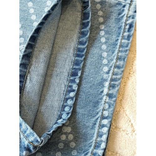 CHANEL Pearl Printed Jeans - Light Blue CHANEL Pearl Printed Jeans - Light Blue