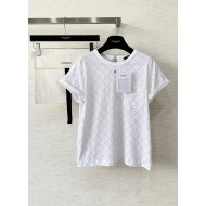 CHANEL Short Sleeved Shirt with a Logo Design - White