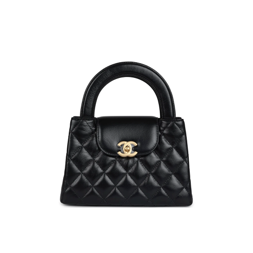 CHANEL Small Kelly Handbag - Black Calfskin