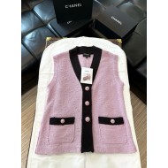 CHANEL2024FW Sleeveless Cardigan - Pink