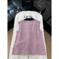 CHANEL2024FW Sleeveless Cardigan - Pink