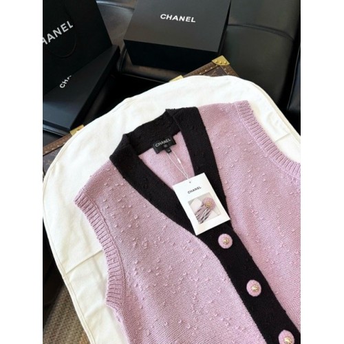 CHANEL2024FW Sleeveless Cardigan - Pink CHANEL2024FW Sleeveless Cardigan - Pink