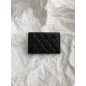 CHANEL Flap Card Holder Grained Calfskin - Black Gold