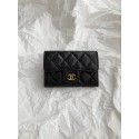 CHANEL Flap Card Holder Grained Calfskin - Black Gold