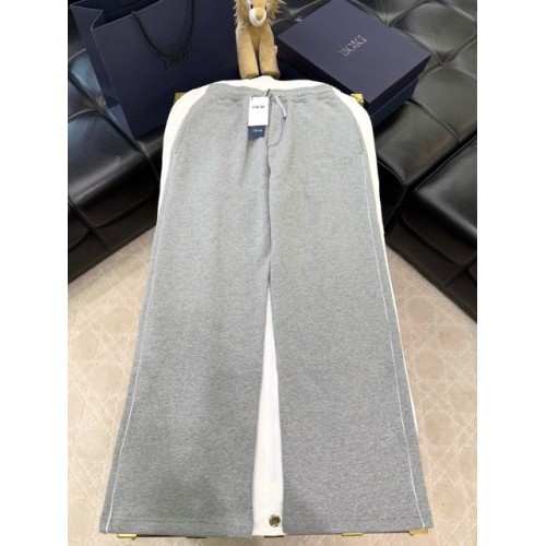 DIOR 2024FW Embroidered Grey Sweatpants