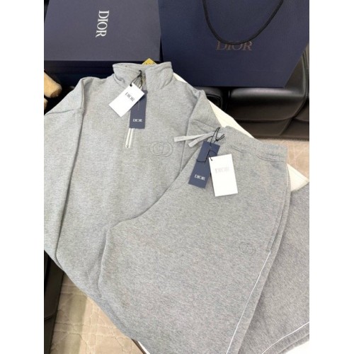 DIOR 2024FW Embroidered Grey Sweatpants