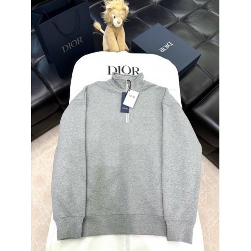 DIOR 2024FW Embroidered Grey Sweatshirt DIOR 2024FW Embroidered Grey Sweatshirt