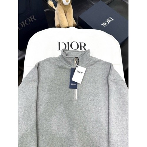 DIOR 2024FW Embroidered Grey Sweatshirt DIOR 2024FW Embroidered Grey Sweatshirt
