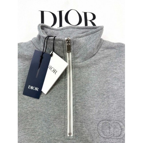 DIOR 2024FW Embroidered Grey Sweatshirt DIOR 2024FW Embroidered Grey Sweatshirt