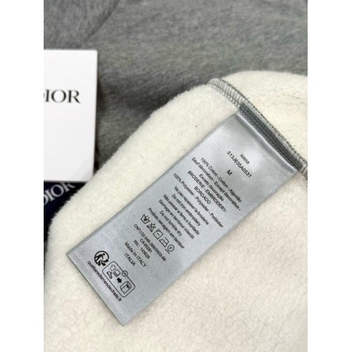 DIOR 2024FW Embroidered Grey Sweatshirt DIOR 2024FW Embroidered Grey Sweatshirt