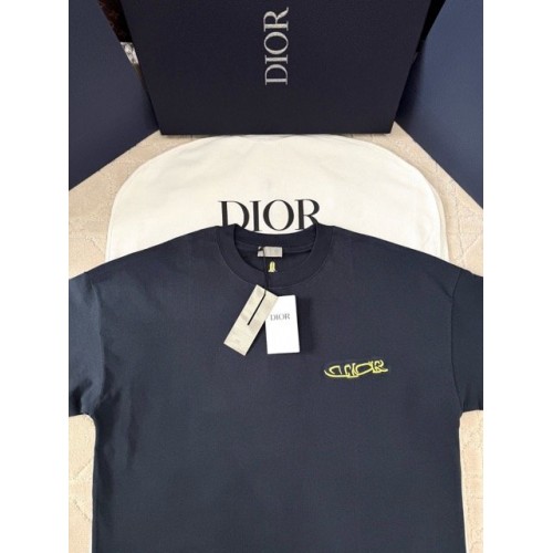 DIOR 2025SS Apple Snake Embroidery Round Neck Short Sleeve DIOR 2025SS Apple Snake Embroidery Round Neck Short Sleeve