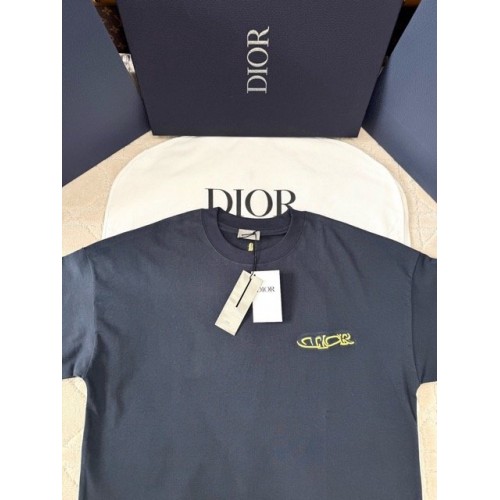 DIOR 2025SS Apple Snake Embroidery Round Neck Short Sleeve DIOR 2025SS Apple Snake Embroidery Round Neck Short Sleeve