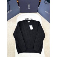 DIOR 2025SS Early Spring Collection Jacquard Wool Knit Pullover - Black