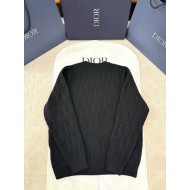 DIOR 2025SS Early Spring Collection Jacquard Wool Knit Pullover - Black