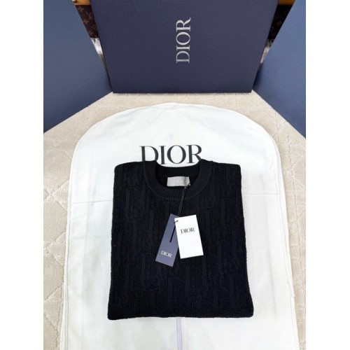 DIOR 2025SS Early Spring Collection Jacquard Wool Knit Pullover - Black DIOR 2025SS Early Spring Collection Jacquard Wool Knit Pullover - Black
