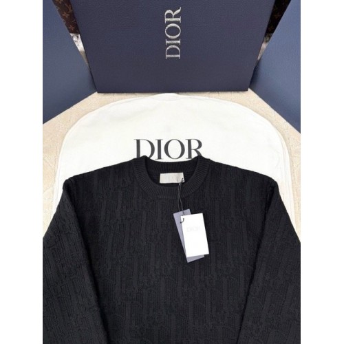 DIOR 2025SS Early Spring Collection Jacquard Wool Knit Pullover - Black DIOR 2025SS Early Spring Collection Jacquard Wool Knit Pullover - Black