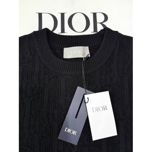 DIOR 2025SS Early Spring Collection Jacquard Wool Knit Pullover - Black DIOR 2025SS Early Spring Collection Jacquard Wool Knit Pullover - Black