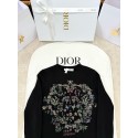 DIOR 2025SS Early Spring Floral Embroidery Knitted Long Sleeve - Black
