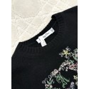 DIOR 2025SS Early Spring Floral Embroidery Knitted Long Sleeve - Black