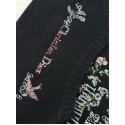 DIOR 2025SS Early Spring Floral Embroidery Knitted Long Sleeve - Black