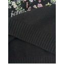 DIOR 2025SS Early Spring Floral Embroidery Knitted Long Sleeve - Black