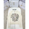 DIOR 2025SS Early Spring Floral Embroidery Knitted Long Sleeve - White