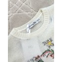 DIOR 2025SS Early Spring Floral Embroidery Knitted Long Sleeve - White