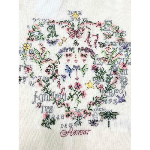 DIOR 2025SS Early Spring Floral Embroidery Knitted Long Sleeve - White