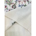 DIOR 2025SS Early Spring Floral Embroidery Knitted Long Sleeve - White