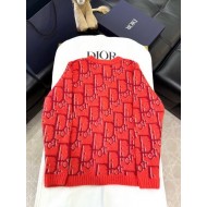 DIOR 2025SS Early Spring Snake Year Series Mohair Cardigan - Red