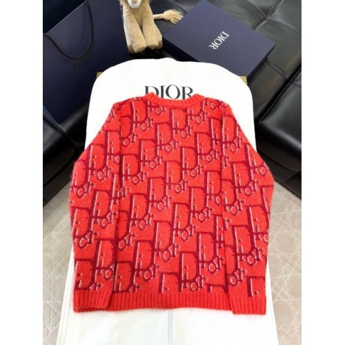 DIOR 2025SS Early Spring Snake Year Series Mohair Cardigan - Red