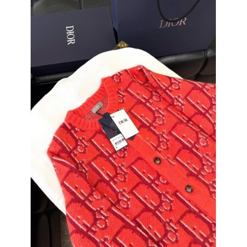 DIOR 2025SS Early Spring Snake Year Series Mohair Cardigan - Red DIOR 2025SS Early Spring Snake Year Series Mohair Cardigan - Red