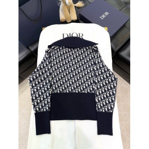DIOR 2025SS Limited Edition Monogram Knitted Double-sided Pure Wool Jacket