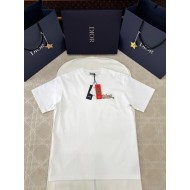 DIOR 2025SS Snake Letter Embroidered Short Sleeve - White
