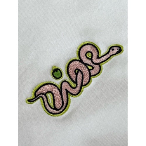 DIOR 2025SS Snake Letter Embroidered Short Sleeve - White DIOR 2025SS Snake Letter Embroidered Short Sleeve - White