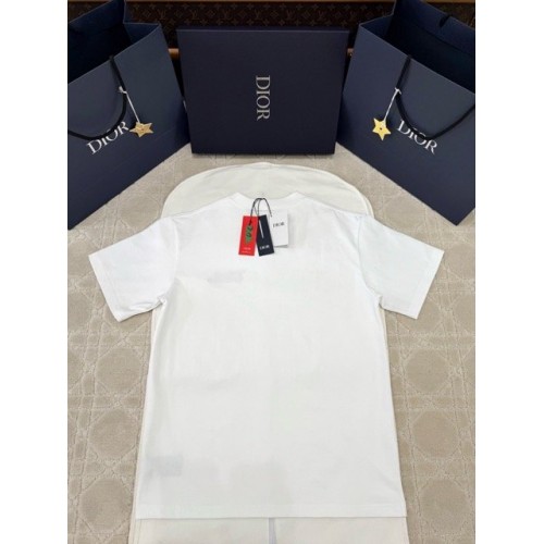 DIOR 2025SS Apple Snake Embroidery Round Neck Short Sleeve - White