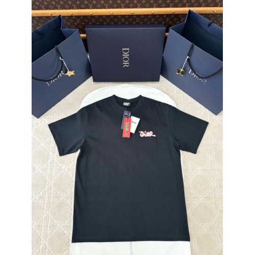 DIOR 2025SS Snake Letter Embroidered Short Sleeve