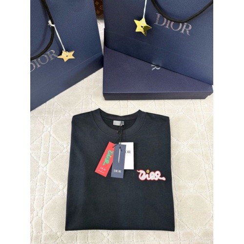 DIOR 2025SS Snake Letter Embroidered Short Sleeve DIOR 2025SS Snake Letter Embroidered Short Sleeve