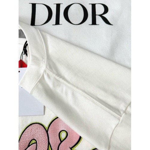 DIOR 2025SS Year of the Snake Printed Smudge Short Sleeves - White DIOR 2025SS Year of the Snake Printed Smudge Short Sleeves - White
