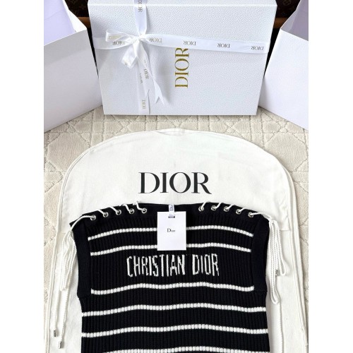 DIOR 25SS Custom-Dyed Striped Shoulder Strap Vest