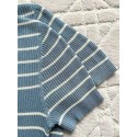 DIOR 25SS Striped Knitted Lettering Short Sleeve - Blue DIOR 25SS Striped Knitted Lettering Short Sleeve - Blue