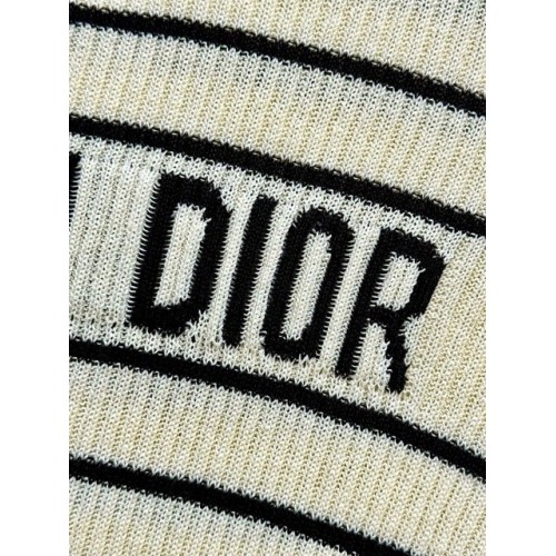 DIOR 25SS Striped Knitted Lettering Short Sleeve - Yellow DIOR 25SS Striped Knitted Lettering Short Sleeve - Yellow