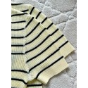 DIOR 25SS Striped Knitted Lettering Short Sleeve - Yellow DIOR 25SS Striped Knitted Lettering Short Sleeve - Yellow