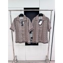 DIOR All Over Print Set Top - Brown DIOR All Over Print Set Top - Brown
