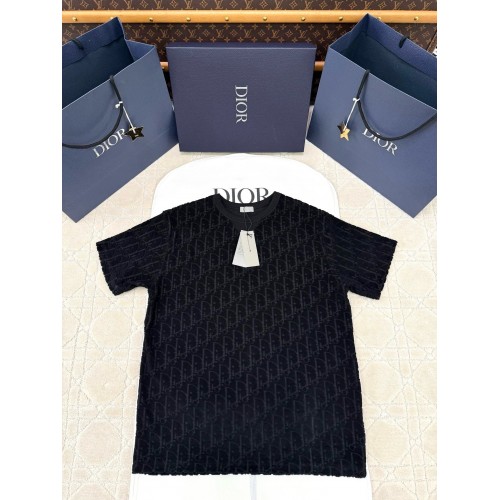 DIOR Classic Towel Jacquard Logo Short Sleeves - Black
