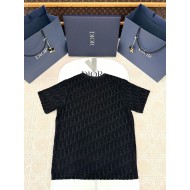 DIOR Classic Towel Jacquard Logo Short Sleeves - Black