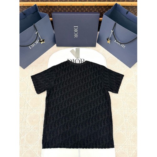 DIOR Classic Towel Jacquard Logo Short Sleeves - Black