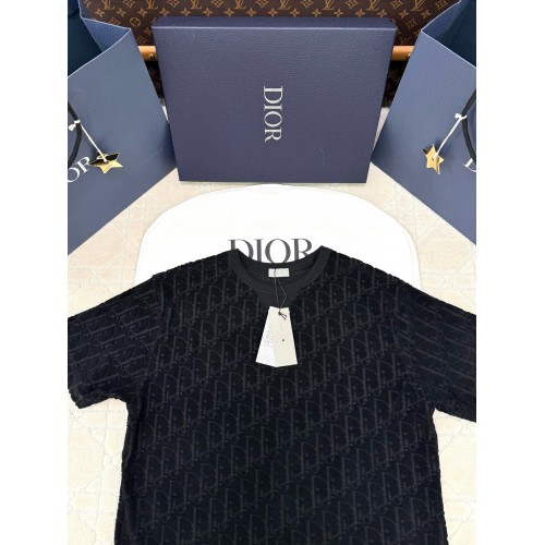 DIOR Classic Towel Jacquard Logo Short Sleeves - Black