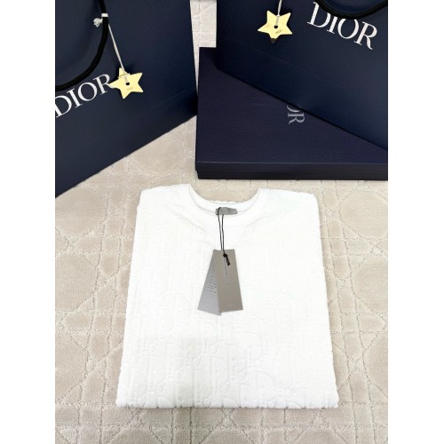 DIOR Classic Towel Jacquard Logo Short Sleeves - White
