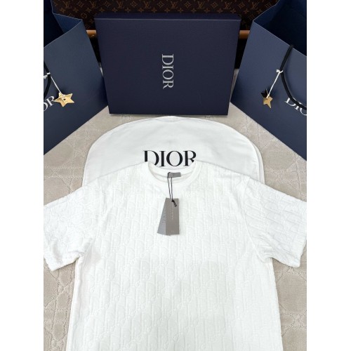DIOR Classic Towel Jacquard Logo Short Sleeves - White